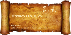 Draskovits Alex névjegykártya